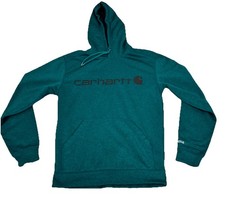 Carhartt Hoodie Sweatshirt Mens Small Green Force Extremes Fleece Pullover Logo