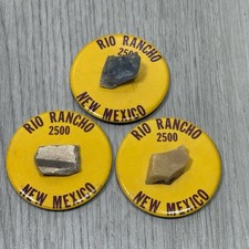 3 Rio Rancho 2500 New Mexico Pin Rock Attached Vintage Lot