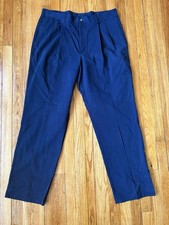 NWT Tommy Hilfiger Micro Tech Dress Pants 38x32 Navy Blue Flat Front Mens 