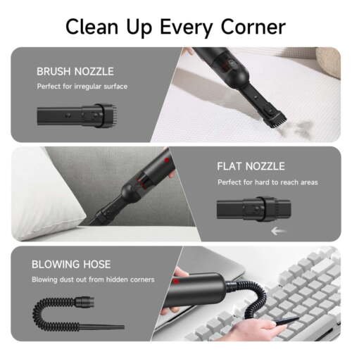 Lightweight Handheld Vacuum, Cordless Car Vacuum Cleaner, Type-C Fast Charging - Picture 3 of 6