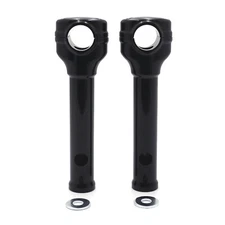 Black 8" Risers 1.25" Handlebar Top Clamps For Harley Road King Dyna Wide Glide