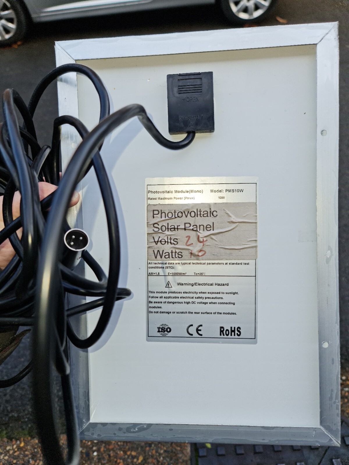 24 volt 10 Watt Solar Panel Mobility Scooter Battery Charger 10m Lead