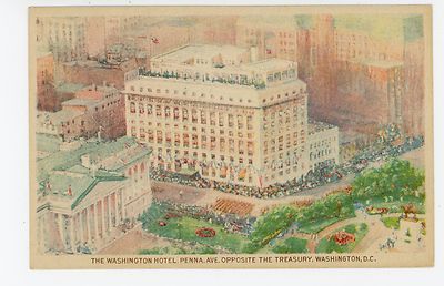 Washington Hotel Pennsylvania Avenue Rare Antique DC Artist-Rendering 1910s