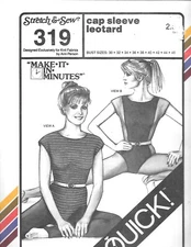 Stretch & Sew #319 Cap Sleeve Leotard   Bust 30-46 - UNCUT