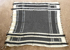 Shemagh Black/Tan 42  Head Wrap Scarf Muslim Classic Shemagh