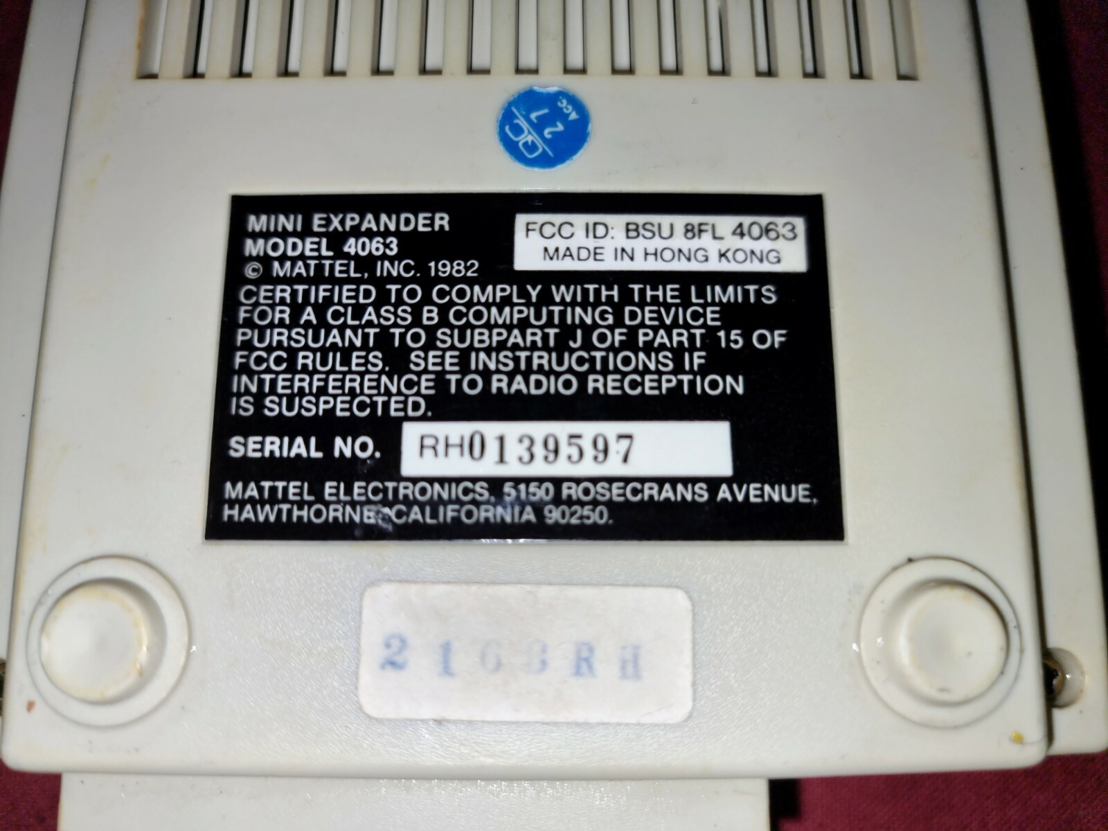AQUARIUS MINI EXPANDER (MODIFIED) for Home Computer System  Mattel Electronics - Picture 5 of 12