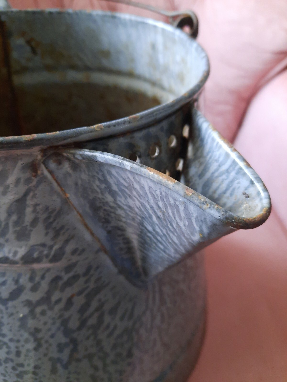 Antique Enamel Camp Cowboy Coffee Pot Boiler eBay