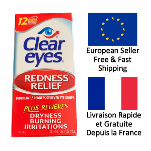 Clear Eyes Redness Relief 15 mL Gouttes soulage rougeurs et irritations des yeux - Photo 1/3