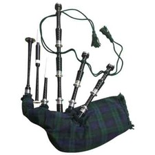 Great Scottish Highland Traditional Bagpipes Black Rosewood With Silver Mounts
