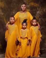 Kaftan Ramzan Eid Sale Stylish Kids Long Gown Dress Georgette Moroccan Wedding