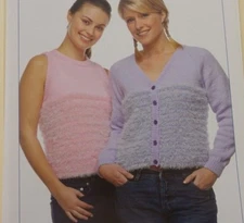 Stylecraft Knitting Pattern 8022 Icicle/Wondersoft Cardigan Tank  32-42"