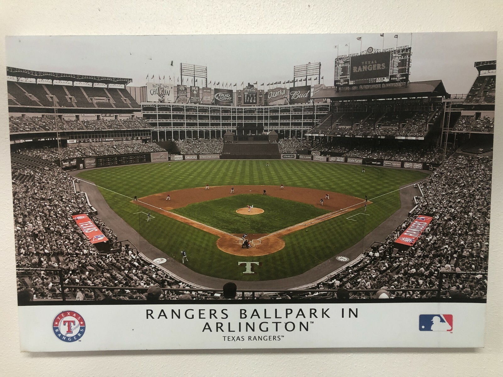 MLB The Ballpark in Arlington Texas Ranges Game Photo On Stretched