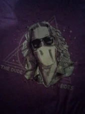 THE BIG LEBOWSKI DUDE ABIDES CORONA SIZE M SHIRT CULT BOWLING JEFF DANIELS DVD