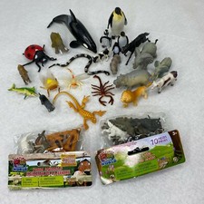 Animals, Reptiles, Insects Toy Figures Mixed Lot Of 43 Various Sizes and Colors