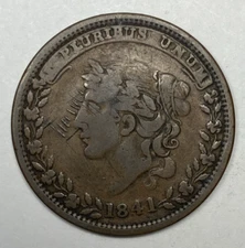 1841 Millions Defense Hard Times Token. 