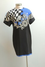 DAVID WARREN BLACK SILK DRESS COCKTAIL PARTY SHORT SLEEVE SIZE 8 LINED