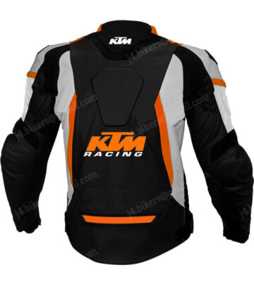 KTM レザージャケット KTM Herren Motorrad Lederjacke mit Protektoren Biker Jacke