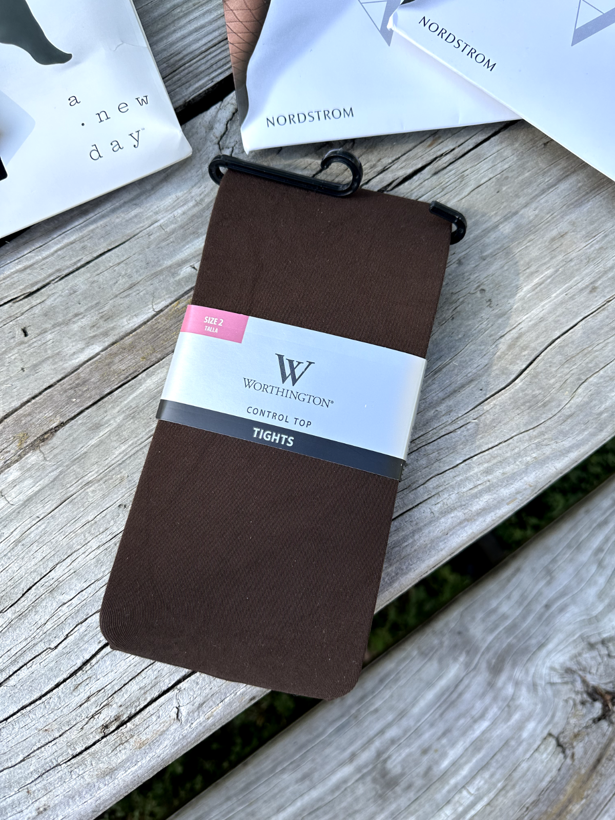 WORTHINGTON Control Top Tights size 2 Dark Chocolate New