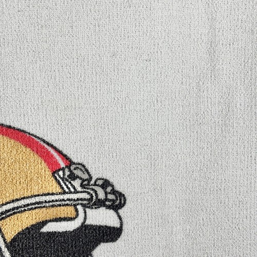 90's Vintage San Francisco 49ers NFL Beach Towel Niners Helmet Red Gold Cotton - Picture 12 of 17