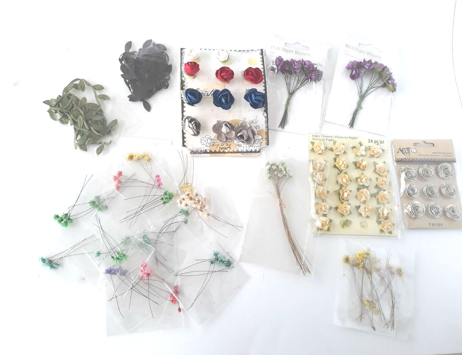 Dried Flowers Crafts Lot Paper Roses Party Favors DIY Home Decor Color Scrapbook-image