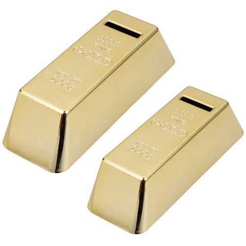 Gold Bullion Bar Piggy Bank Plastic Saving Money Box for Desktop Ornaments - Bild 2 von 15