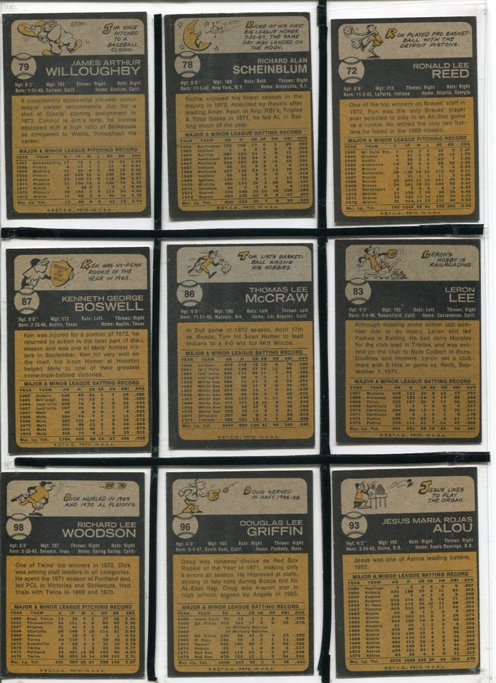 * Z - 1973 Topps 28 карт лот: Джим Палмер, Спарки Лайл, Майк Торрес, Рон Рид и т.д. - Изображение 4 из 4