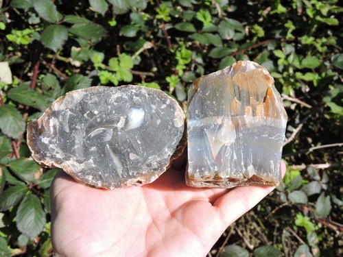 BRAZILIAN AGATE PAIR. COLORFUL STONE Lapidary Gems. (1 pound 13oz total) - Picture 3 of 24