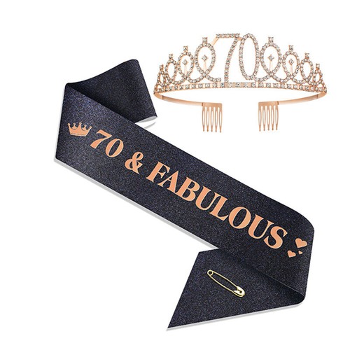 2025 NEW 10-100th Birthday Crown Sash Set Birthday Tiara Kit Gift Birthday Decor - Picture 63 of 72