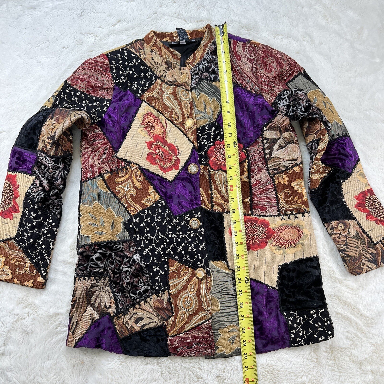 Indigo Moon Patchwork Work Multi Colored Lined Ja… - image 6