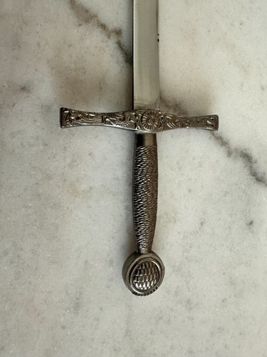 Luxury Letter Opener Medieval 9" Stainlessi Steel With Brass Handle Excalibur - Picture 5 of 9
