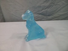 Mosser Blue Glass Labrador Retriever Lab Dog Figurine