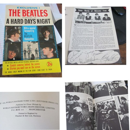 Vintage die Beatles eine harte Tagesnacht Souvenir Magazin 1964 Filmfotos