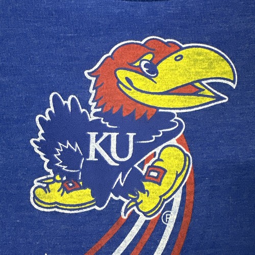 Kansas Jayhawks Colosseum Youth Girl’s Blue Short Sleeve T-Shirt (M 7-8) - Picture 8 of 16