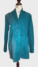 Linea By Louis Dell'olio Jacket Womens Md Washable Suede Knit Arms & Collar Nwt
