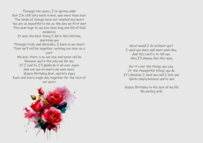 To My Darling Wife With Love Geburtstagskarte Für Meine Frau - "" | A5 Mit Umschlag Geburtstag Karte
