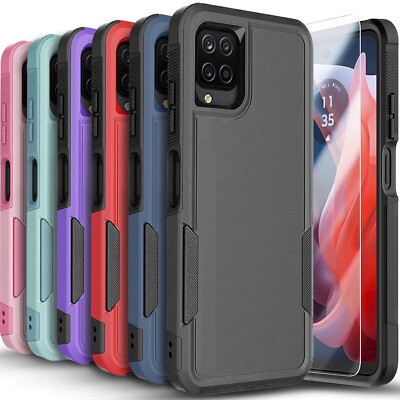 For Samsung Galaxy A12 Case Phone Camera Cover Shockproof + Tempered Glass