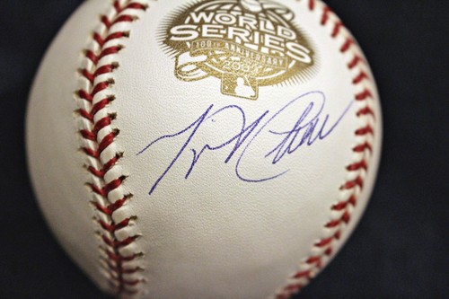 MIGUEL CABRERA ROOKIE YEAR 2003 WORLD SERIES SIGNED BASEBALL 03 MARLINS MINT COA - Picture 2 of 12