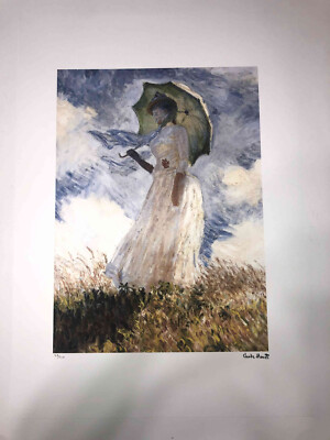#ad Claude Monet lithography off set cm 50x70 signing on plate with certificate $114.12