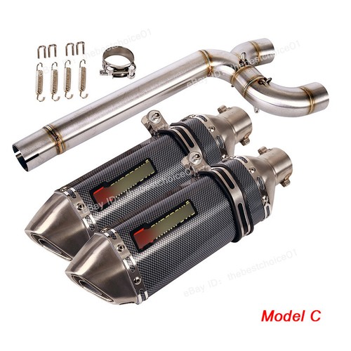 For Yamaha FZ6 FZ6N FZ6S 2004-2011 Exhaust Middle Link Pipe Muffler Tips System - Bild 5 von 12