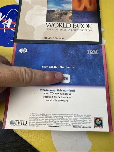 IBM WORLD BOOK 1998 & 1999 ENCYCLOPEDIA DELUXE EDITION Pc Cd-rom w/ key number - Picture 4 of 12