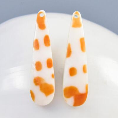 Natural Mitra-Mitra Seashell Drop Earring Pair Cabochons Handmade 1.50 g