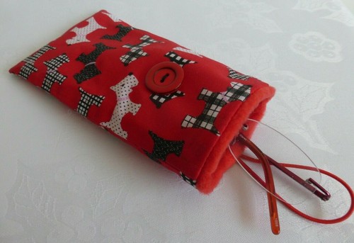 Phone cover. Handmade case, pouch fleece lined for Glasses. Dog Pooch walkers - 第 3/4 張圖片