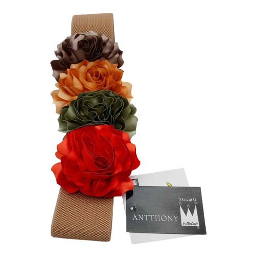 Antthony Originals Satin Multi-Floral Elastic Belt Size Small New (NWT) - Picture 16 of 16