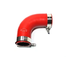 4-Ply Reinforced 2" ID 90 Degree Elbow  Silicone Hose + T Bolt Clamp RED