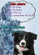Border Collie Dog Rules ptcc273 Xmas Christmas Card A5 Personalised Greeting car