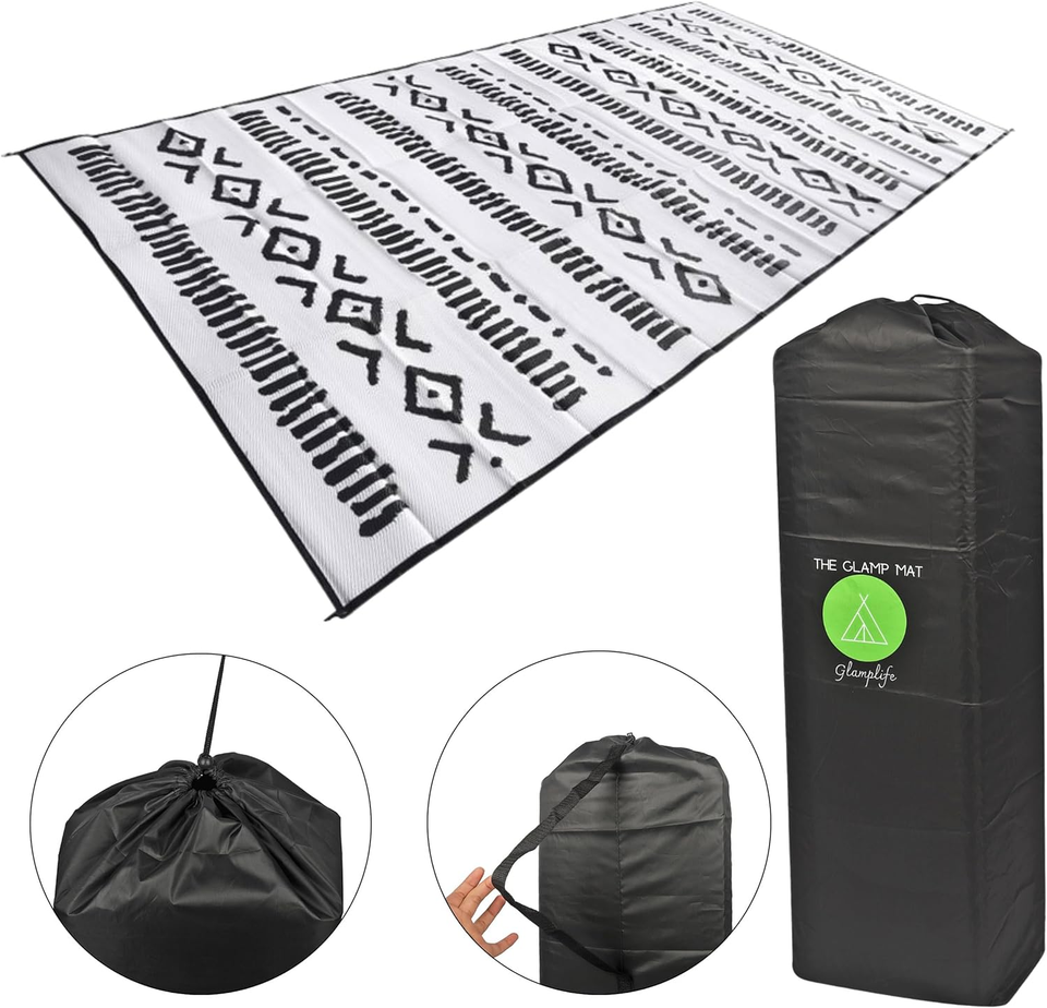 Recycled Waterproof RV Mat 8X16 Outdoor Rug for Camping Outdoor