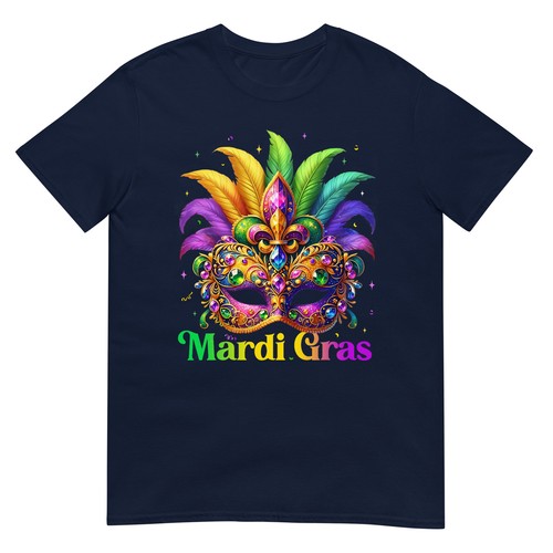 Mardi Gras Shirts For Women Girls Kids Mask Feather Party T-Shirt - Picture 4 of 14