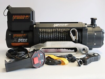 Schnelle elektrische Seilwinde Kangaroo Winch K7000XP Synthetikseil 12V 4x4