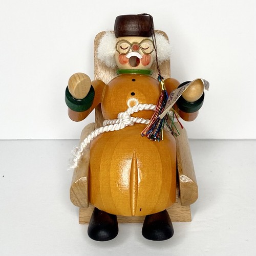 Erzgebirgische Volkskunst Incense Smoker Old Man In Chair • NOTES • - Picture 3 of 9