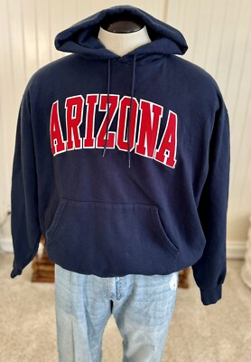 Arizona Mens Navy Printed Red Letters Hoodie Sweatshirt by